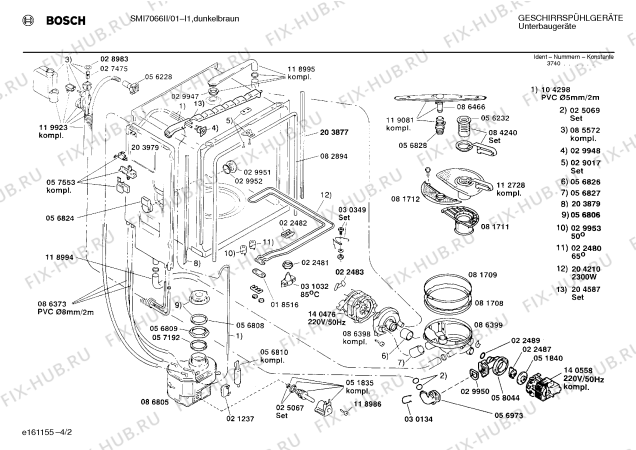 Взрыв-схема посудомоечной машины Bosch SMI7066II - Схема узла 02