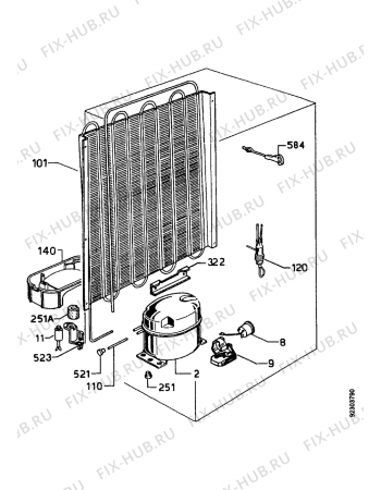 Взрыв-схема холодильника Zanussi ZI5195 - Схема узла Cooling system 017