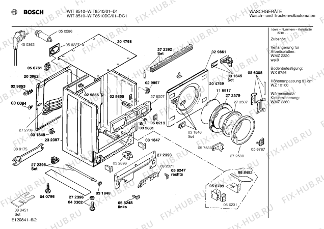 Схема №1 WIT8510 с изображением Вкладыш в панель для стиральной машины Bosch 00093212