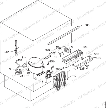 Взрыв-схема холодильника Zanussi ZU5120F - Схема узла C10 Cold, users manual