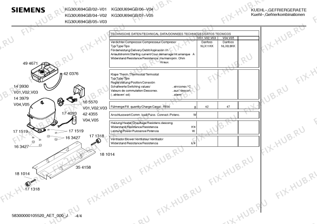 Схема №3 KG30U694GB с изображением Панель управления для холодильника Siemens 00442240