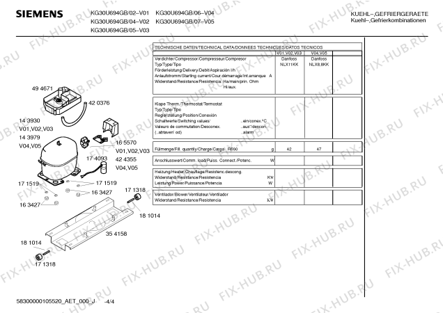 Схема №3 KGU30614GB с изображением Испаритель для холодильника Siemens 00441212