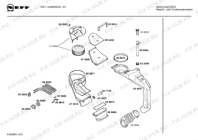 Схема №4 V4282S0 VI51 с изображением Крышка кнопки для стиралки Bosch 00067851