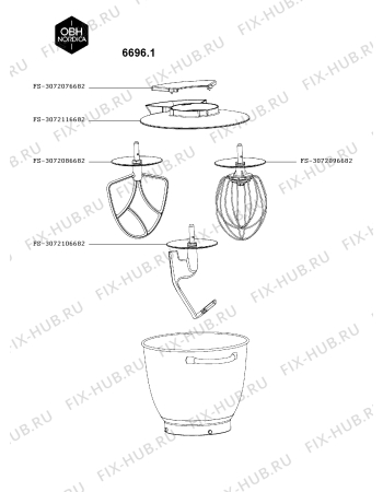Схема №3 6682 с изображением Запчасть  для кухонного измельчителя Seb FS-3072047603