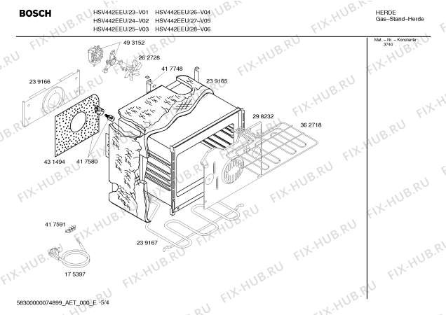 Схема №3 HSV442EEU Bosch с изображением Инструкция по эксплуатации для духового шкафа Bosch 00583582