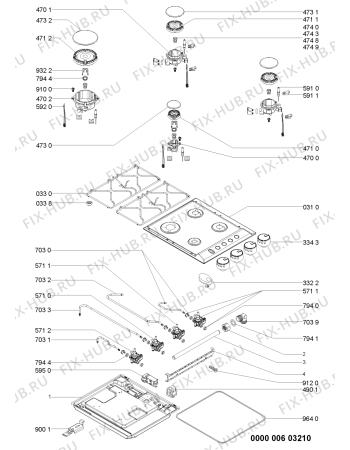 Схема №1 AKS 325/IX с изображением Затычка для плиты (духовки) Whirlpool 481060118571