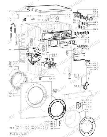 Схема №1 LO A80 с изображением Тумблер для стиралки Whirlpool 481228219657