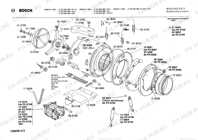 Взрыв-схема стиральной машины Bosch 0722044486 V454 - Схема узла 03