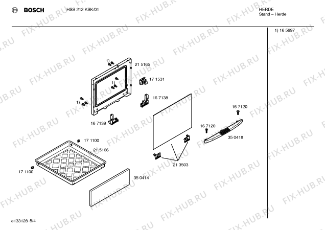 Схема №4 HSS212KSK с изображением Стеклокерамика для духового шкафа Bosch 00215167