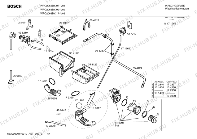 Схема №3 WFO2063BY Maxx WFO 2063 с изображением Инструкция по эксплуатации для стиральной машины Bosch 00690627