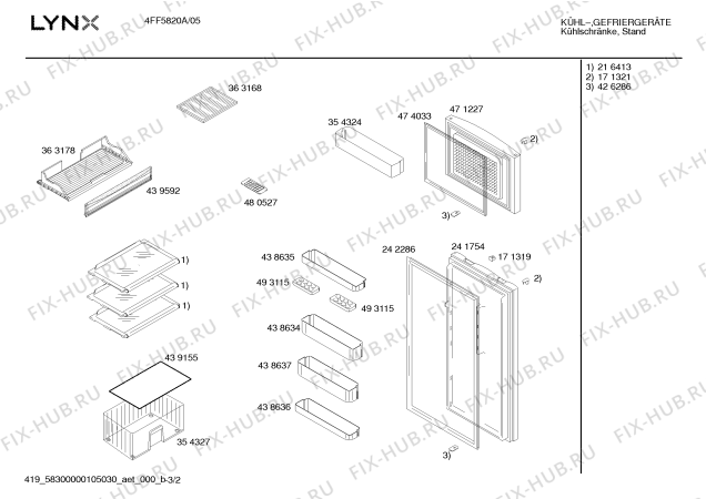 Схема №2 4FF5720A с изображением Крышка для холодильной камеры Bosch 00439592