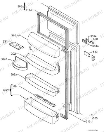 Взрыв-схема холодильника Juno Electrolux JDN44120 - Схема узла Door 003