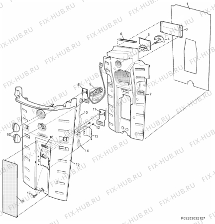 Взрыв-схема холодильника Electrolux END52800X - Схема узла Section 2