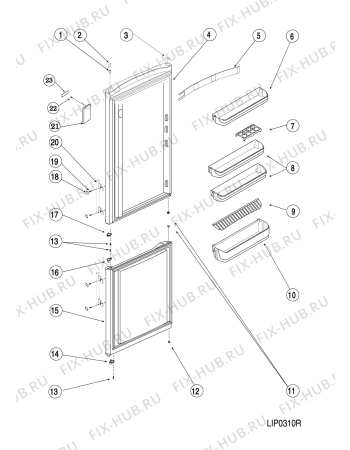 Взрыв-схема холодильника Hotpoint-Ariston HBC12014NFH (F087180) - Схема узла