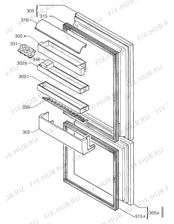 Взрыв-схема холодильника Zanussi ZFK26/11RD - Схема узла Door 003