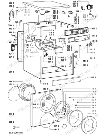 Схема №1 AWM 5043 с изображением Обшивка для стиралки Whirlpool 481245211142