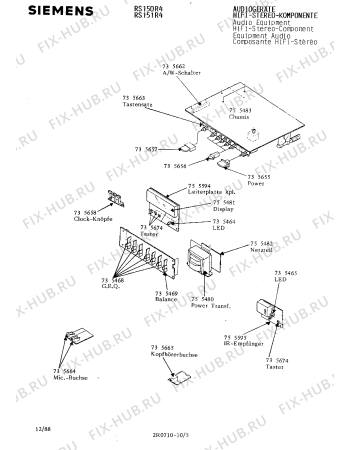 Схема №6 RS151R4 с изображением Запчасть для звукотехники Siemens 00735471