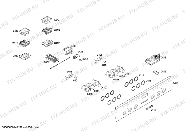 Схема №2 P1HEB44251 с изображением Панель управления для духового шкафа Bosch 00678616