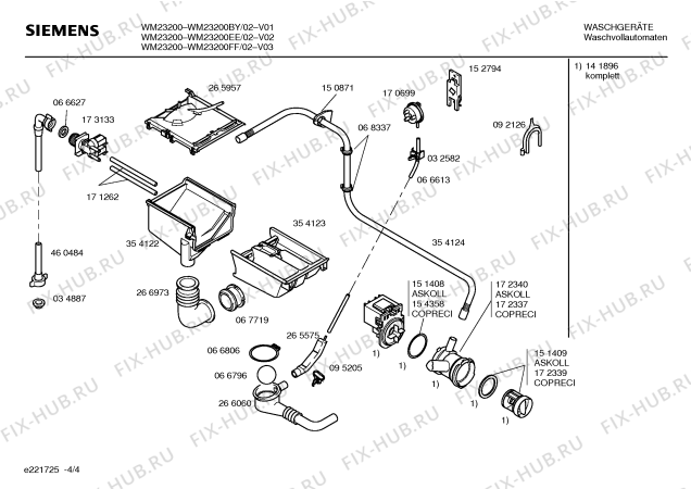Схема №3 WM23200BY SIEMENS SIWAMAT 2320 с изображением Инструкция по эксплуатации для стиральной машины Siemens 00527384