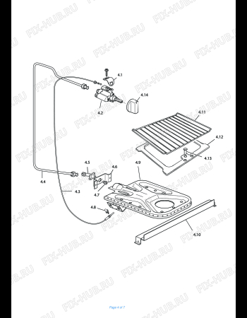 Взрыв-схема плиты (духовки) DELONGHI SGK 554 GN - Схема узла 4