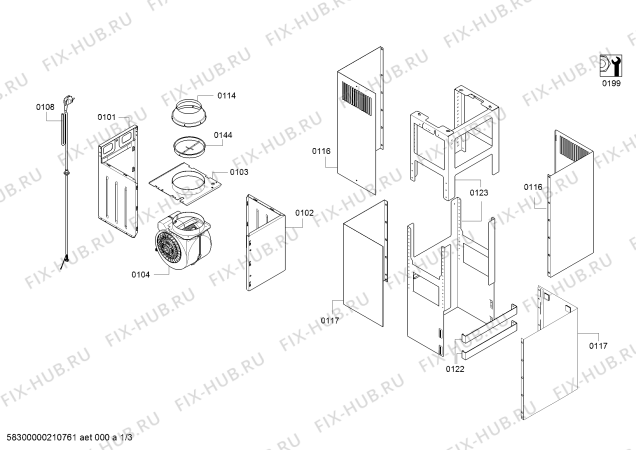 Схема №1 I95GBE2N0B Neff с изображением Плата для вентиляции Siemens 12024586