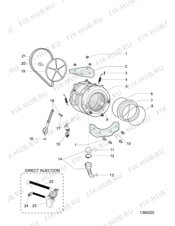 Взрыв-схема стиральной машины Whirlpool FWSG71283WEU (F153160) - Схема узла