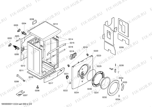 Взрыв-схема стиральной машины Bosch WFO206SIT Maxx WFO206S - Схема узла 02