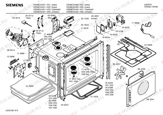 Схема №4 HE68E54 S2001 с изображением Инструкция по эксплуатации для электропечи Siemens 00524830