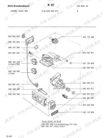 Взрыв-схема стиральной машины Aeg LAVCARAT 858 - Схема узла Electrical equipment 268