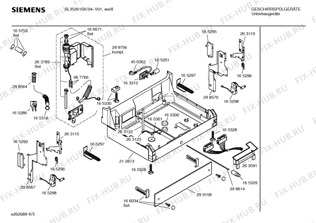 Взрыв-схема посудомоечной машины Siemens SL35261SK Extraklasse - Схема узла 05