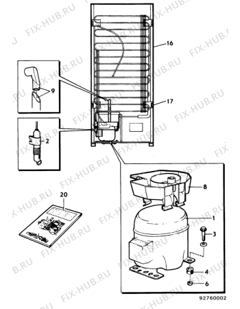 Взрыв-схема холодильника Atlas AKG250 - Схема узла C10 Cold, users manual