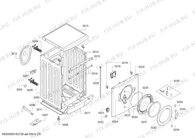 Взрыв-схема стиральной машины Siemens WM14E428EX iQ300 varioPerfect - Схема узла 02