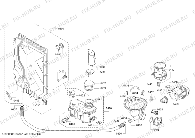 Взрыв-схема посудомоечной машины Bosch SMS58L12EU SilencePlus - Схема узла 04