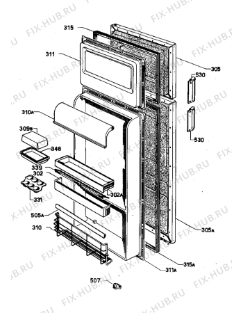 Взрыв-схема холодильника Zanussi Z622/6D - Схема узла Refrigerator door