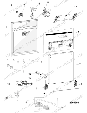 Взрыв-схема посудомоечной машины Indesit KDSDM82143U (F105779) - Схема узла