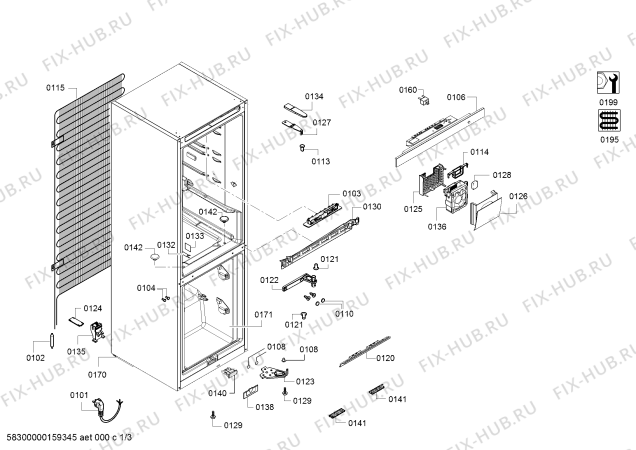 Схема №2 3KSP6865 с изображением Модуль управления, запрограммированный для холодильника Bosch 00658084