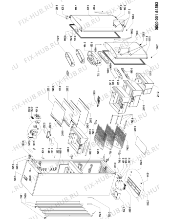 Схема №1 WBC3525 A+NFS с изображением Модуль (плата) управления для холодильника Whirlpool 480132101671