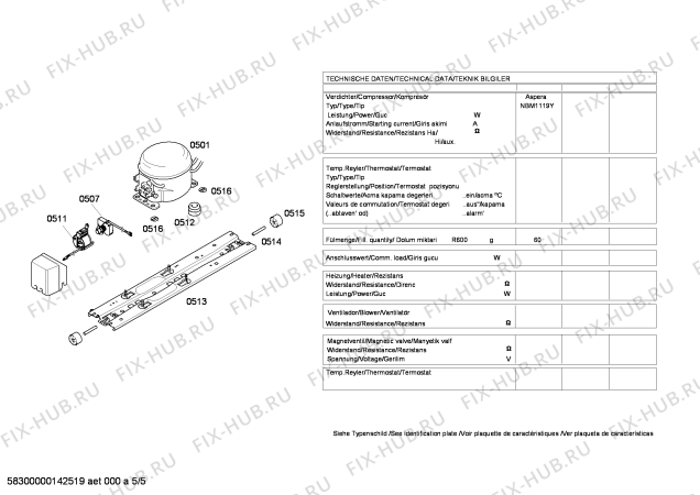 Взрыв-схема холодильника Profilo BD4504ANFH - Схема узла 05