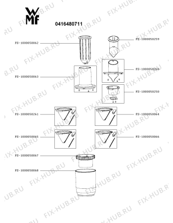 Взрыв-схема кухонного комбайна Wmf 0416480711 - Схема узла ZP005957.9P2