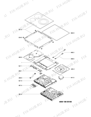Схема №1 ACM803BA (F101156) с изображением Керамическая поверхность для плиты (духовки) Indesit C00502930
