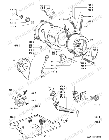 Схема №1 WAK 1600 EX/4 с изображением Обшивка для стиралки Whirlpool 481245215149