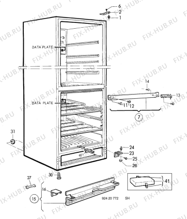 Взрыв-схема холодильника Electrolux TR1068SLG - Схема узла C10 Cabinet