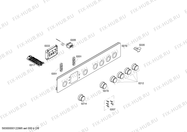 Взрыв-схема плиты (духовки) Bosch HSV745055S - Схема узла 02