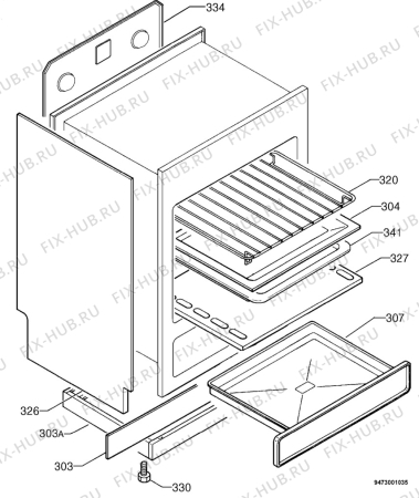 Взрыв-схема плиты (духовки) Zanussi ZCC635W - Схема узла Housing 001