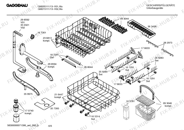 Взрыв-схема посудомоечной машины Gaggenau GM205111 - Схема узла 06