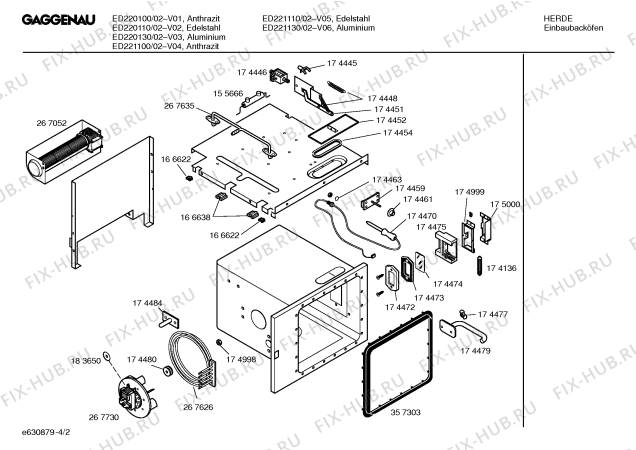 Схема №3 ED221110 с изображением Панель для печи Bosch 00218833