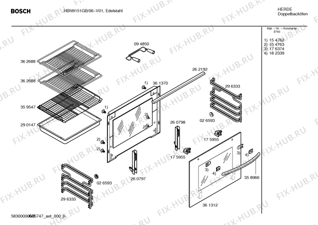 Схема №3 HBN9151GB с изображением Панель управления для плиты (духовки) Bosch 00365963