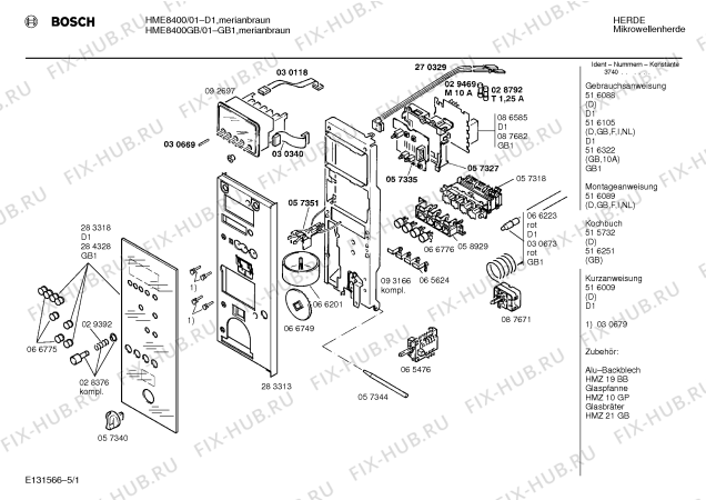 Схема №2 HME8450GB с изображением Инструкция по эксплуатации для микроволновой печи Bosch 00516322