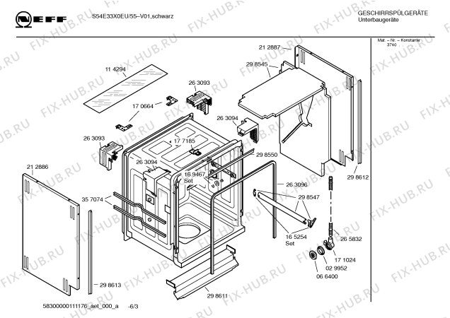 Схема №3 S5433X1 Art:SV330A с изображением Инструкция по эксплуатации для посудомойки Bosch 00691735
