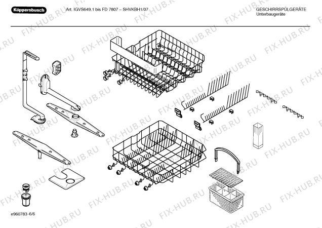 Взрыв-схема посудомоечной машины Kueppersbusch SHVKBH1 IGVS649.1 - Схема узла 06
